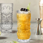 Set di 8 bicchieri in plastica Tiki - 500 ml - trasparente - bicchieri Tiki moderni per cocktail, limonata, drink misti - Halloween, picnic, attrezzatura da ristorante