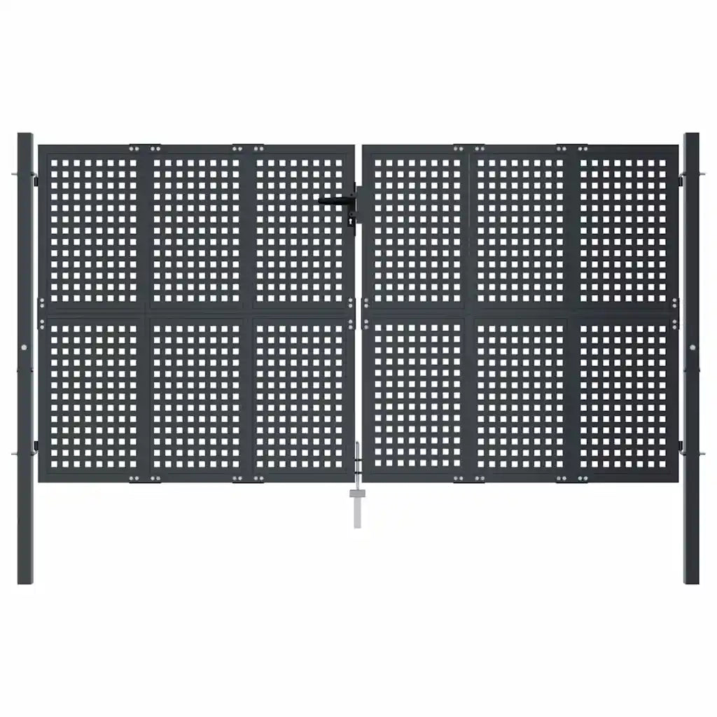 Cancello da Giardino Antracite 300x150 cm in Acciaio 154568