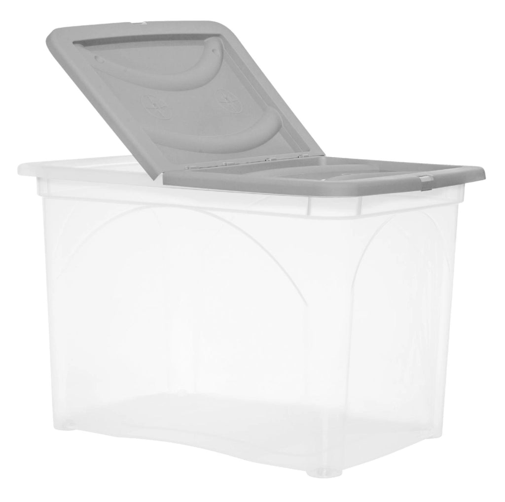 BOX PORTA INDUMENTI CON RUOTE DIMENSIONI 60X41X40CM E COPERCHIO GRIGIO