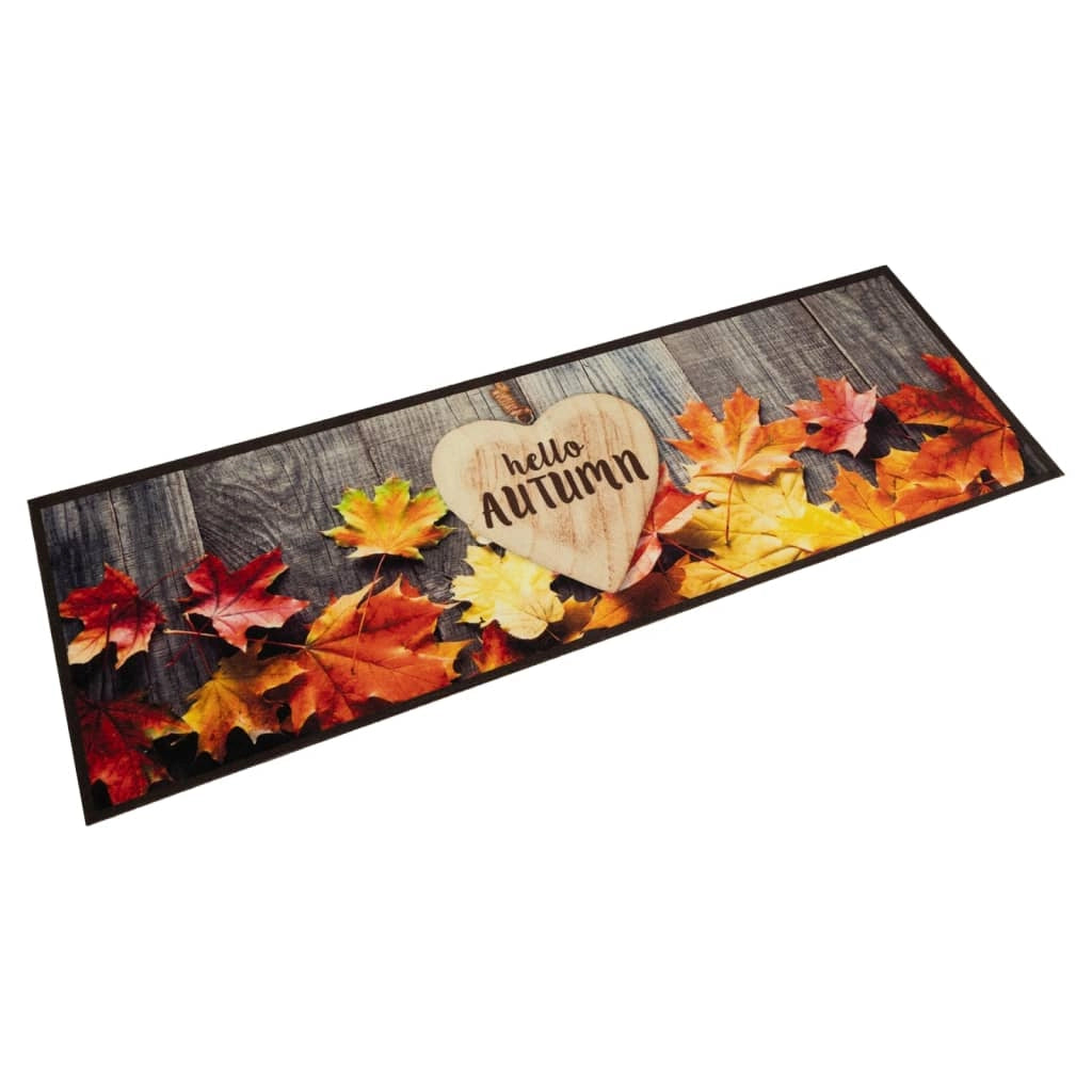 Tappetino da cucina lavabile con stampa autunnale 45 x 150 cm antiscivolo morbido esteticamente gradevole in velluto marrone 02_0056465
