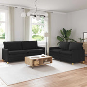 Set di divani 2 pz Nero Tessuto 3417139