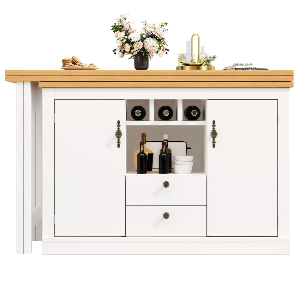 Bartisch Allungabile con Vano Contenitore ¨C MINIMAL ¨C Bianco/Nero, 120-180 cm