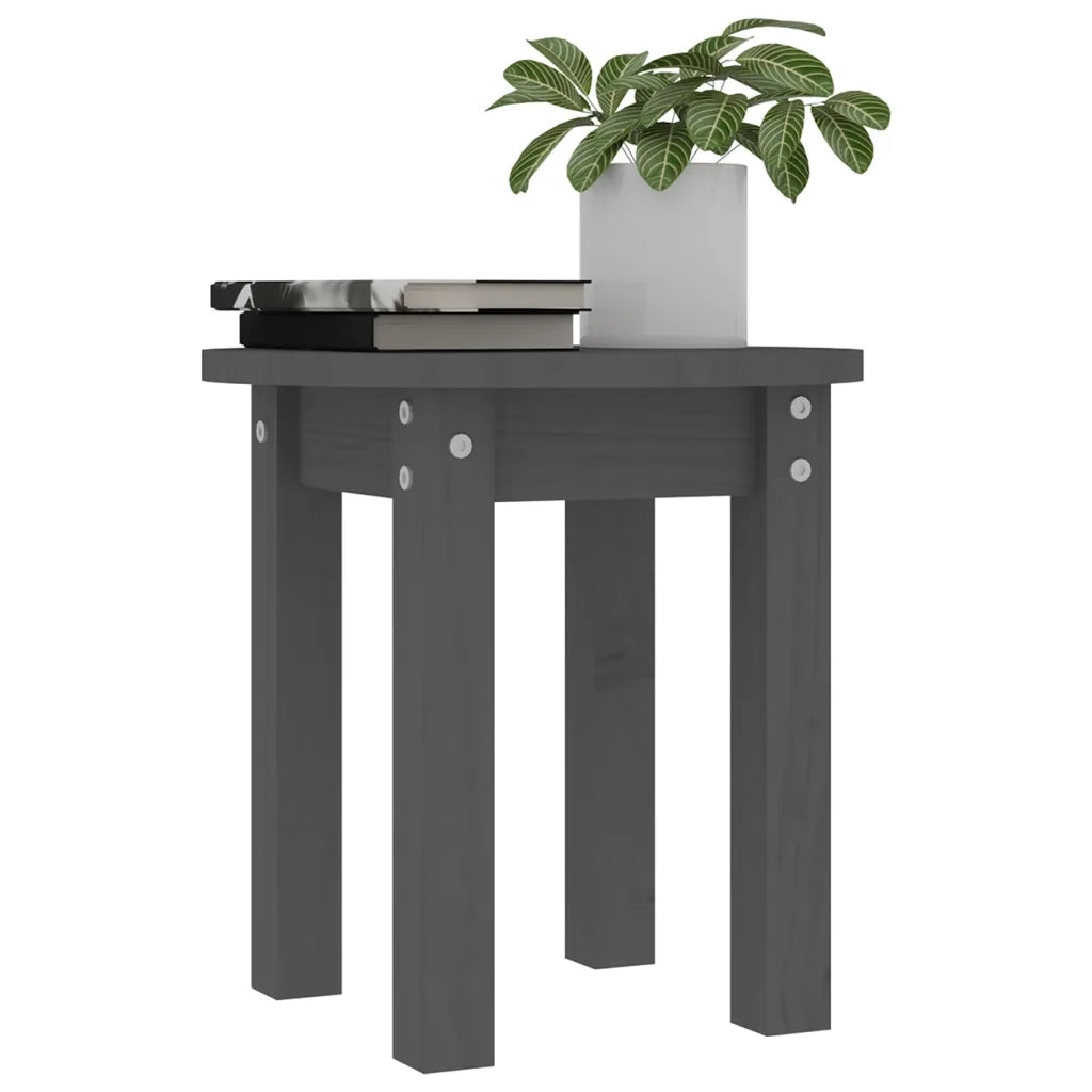 Tavolino da Salotto Grigio Ø 35x35 cm in Legno Massello di Pino 822339