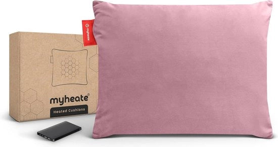 Cuscino termico ricaricabile con tecnologia infrarossa - Cuscino di riscaldamento senza fili (60x45 cm, Rosa)