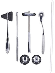 Set di Hammer Reflexologico Professionale - Hammer Neurologico - Manico Ergonomico - Acciaio Inossidabile - 5 Pezzi - Portatile per Test di Funzioni Nervose