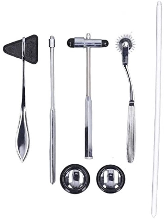 Set di Hammer Reflexologico Professionale - Hammer Neurologico - Manico Ergonomico - Acciaio Inossidabile - 5 Pezzi - Portatile per Test di Funzioni Nervose