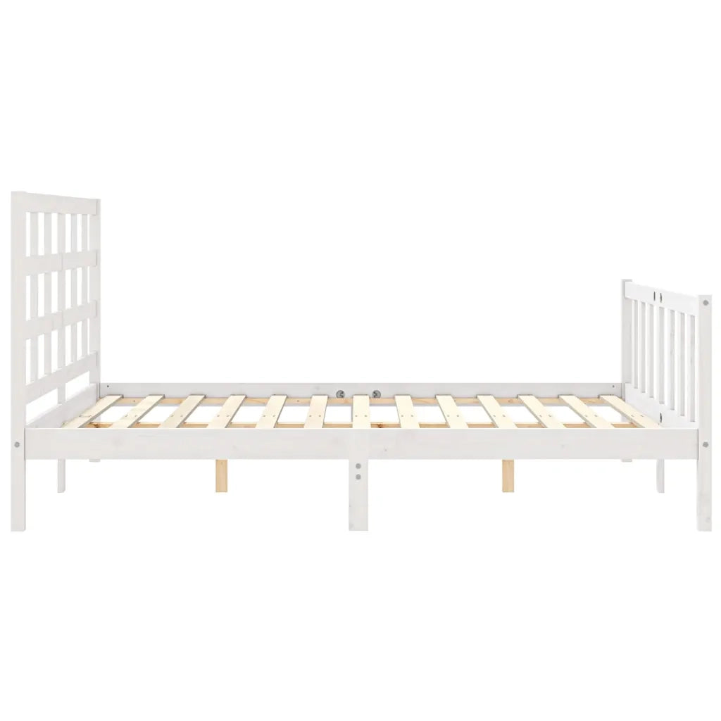 Giroletto senza Materasso-Struttura Letto Bianco 160x200 cm Legno Massello Pino 377419