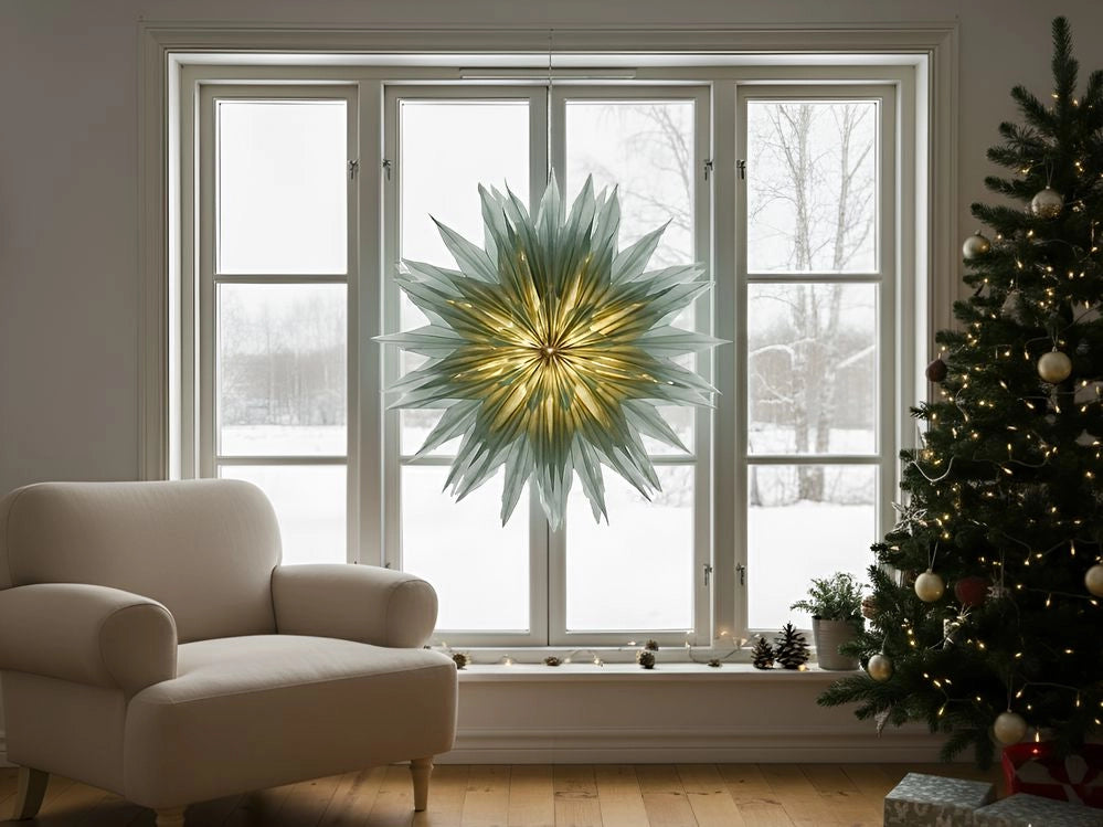Decorazione da appendere Stella Verde Carta Ombra Stella a forma di Natale Tema Decorazione