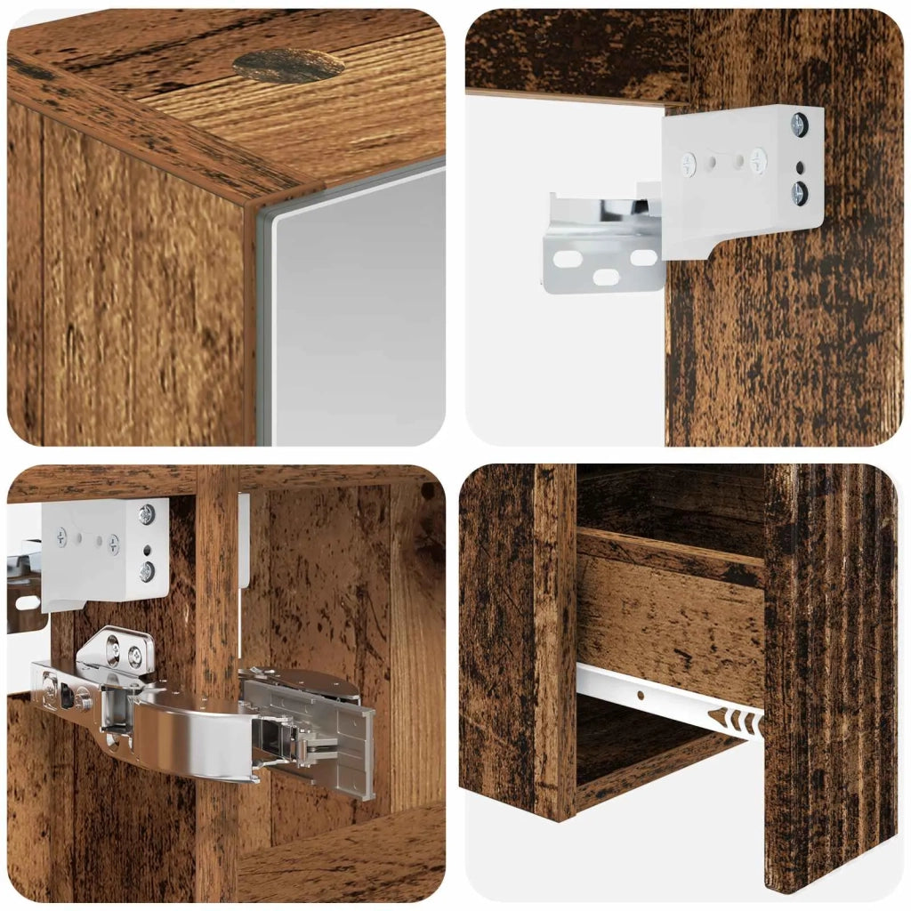 Set di Armadi da Bagno 5 pcs Legno antico 43 x 16 x 62,5 cm 3406285