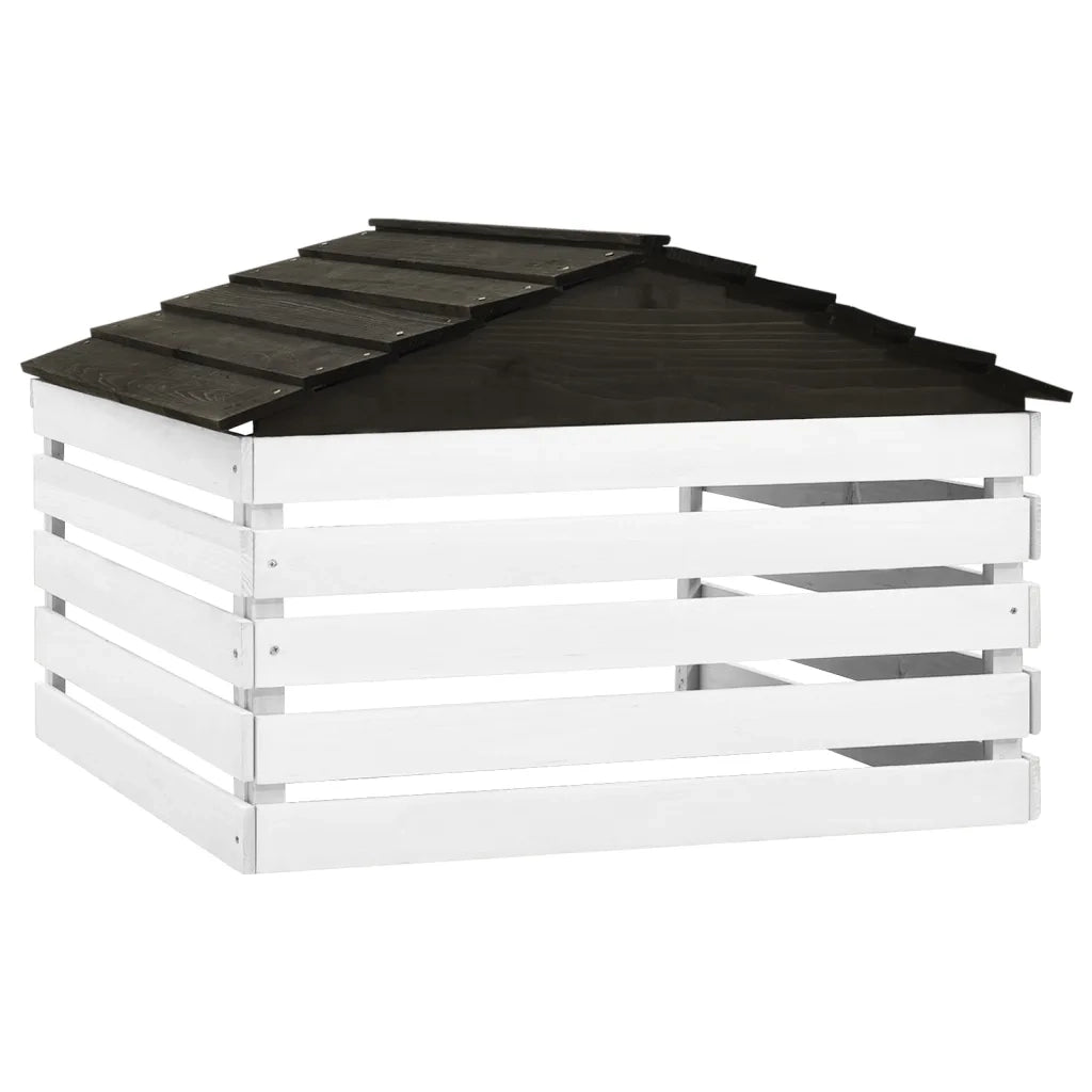 Casetta per Tosaerba Robotizzato Nero e Bianco 78x74x54cm Abete cod mxl 64992