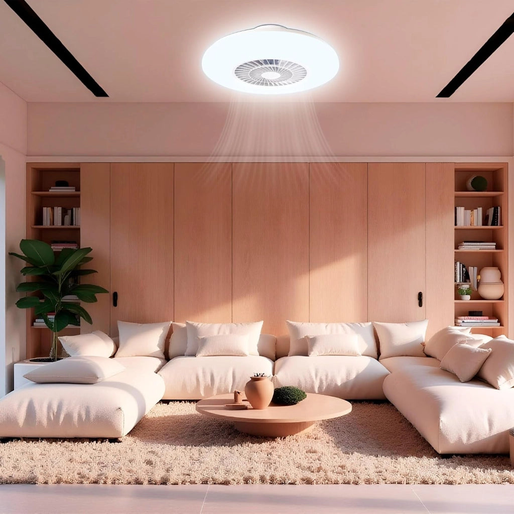 Ventilatore Plafoniera LED Zephir ZVP1 45W con Luce RGB Multicolor e CCT Dimmerabile, Motore DC, Telecomando, 6 Velocità, Funzione Reverse, 5500 Lumen
