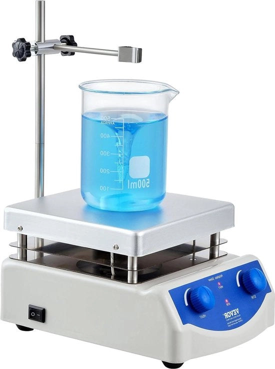 Magnetroerder-verwarmingsplaat max. 380 °C 0-2000 giri/min - 3000 ml - supporto e manubrii - 500 W di potenza di riscaldamento
