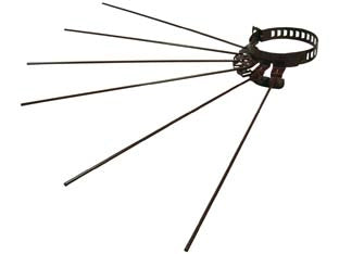 STENDIBIANCHERIA A RAGGERA 6 RAGGI PER STUFE SMALTATO MARRONE- - ø cm.8/15 regolabile con sei aste da cm.43 - 6 pezzi