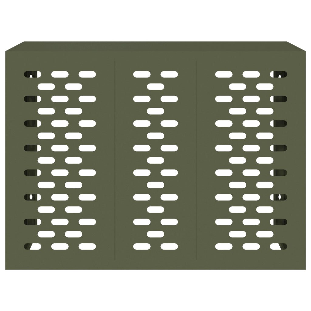 Copertura per Condizionatore d'Aria Verde Oliva 110x50x80 cm Acciaio
