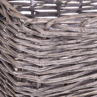 Porta Legna Rettangolare in Vimini Larghezza 55 cm