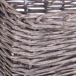 Porta Legna Rettangolare in Vimini Larghezza 55 cm