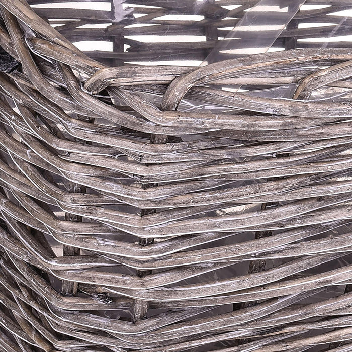 Porta Legna Rettangolare in Vimini Larghezza 55 cm