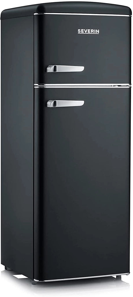 Rkg 8932 retrò - frigorifero doppia porta, 208 litri, classe e (a++), statico, colore nero