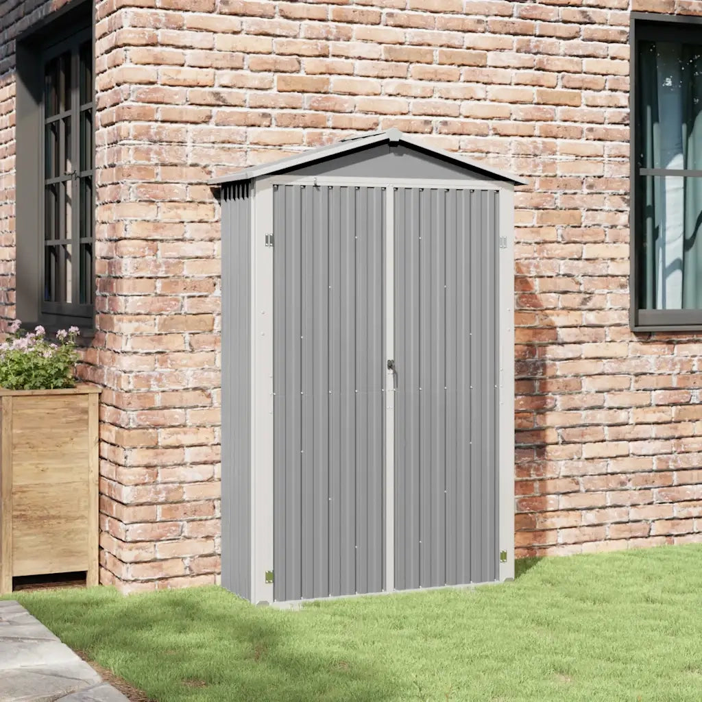 Capanno da Giardino Grigio 116x45x175 cm in Acciaio Zincato 46302