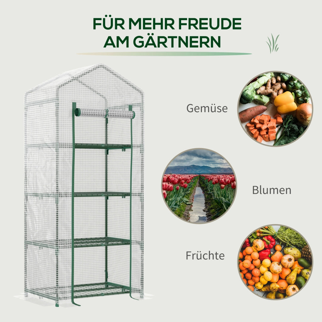 Serra da Giardino ¨C zephmum ¨C Bianco 70x50x160 cm 4 Ripiani