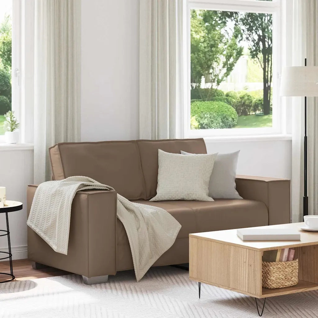 Divano a due posti Cappuccino 160 cm Pelle Sintetica 4105049