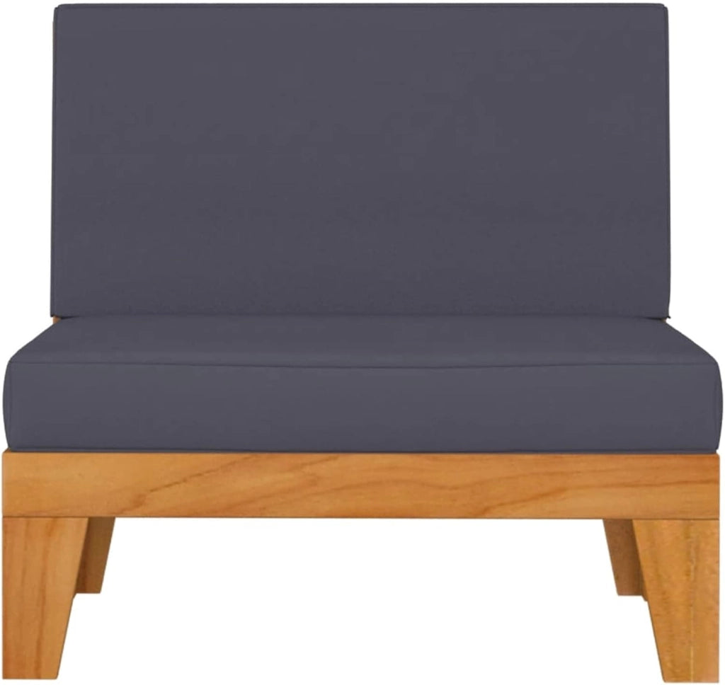 Set di mobili da giardino e cuscini, set da giardino, mobili da giardino, mobili da giardino, set da giardino, divano da giardino, terrazza, 5 pezzi in legno massello di acacia