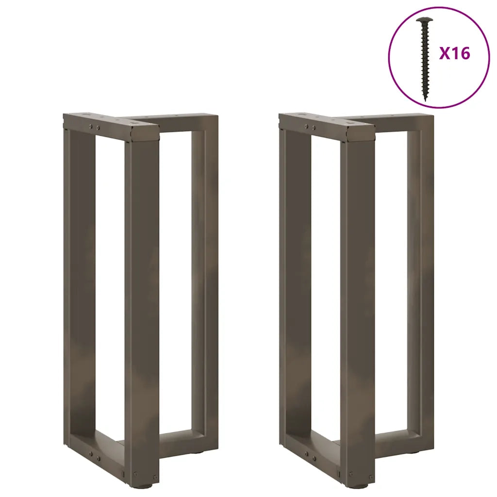 Gambe per tavolo da bar a forma di T 2 pz | Piede del tavolo nere 50x35x(90-91) cm in acciaio