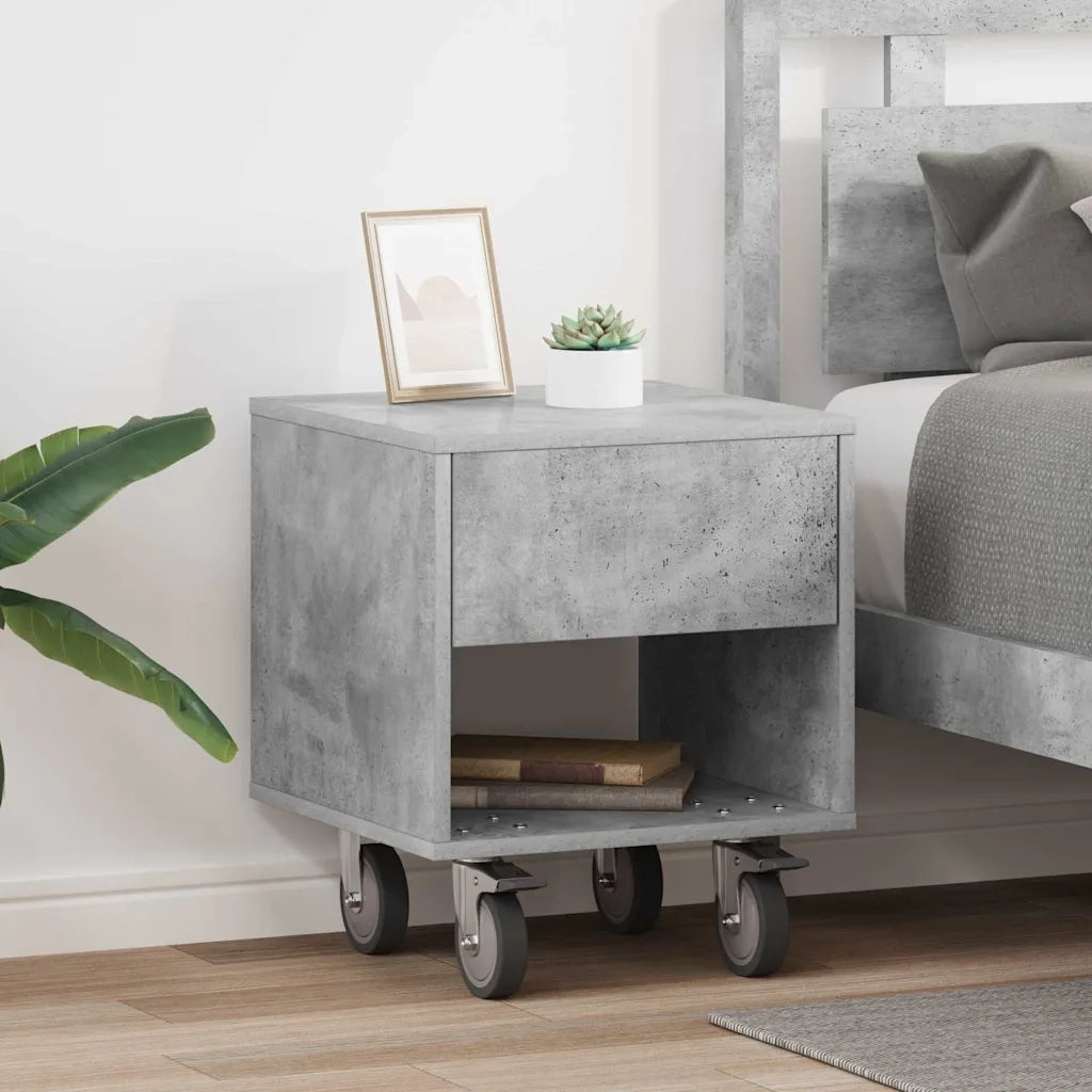 Comodino 2 pcs Grigio cemento 40,5 x 40 x 48 cm