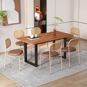 Set 6 Sedie da Pranzo in Rattan e Metallo ¨C Xylo ¨C Marrone