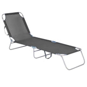 Trade Shop - Lettino In Textilene Grigio Per Mare Giardino Schienale Regolabile In 3 Posizioni 281046 -