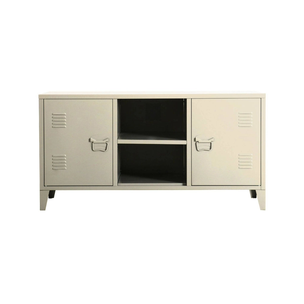 Credenza Friddi, Buffet da soggiorno, Madia da salotto, Dispensa da cucina, 120x40 h73 cm, Panna