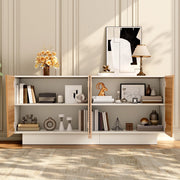 Sideboard moderno a 4 ante con struttura geometrica, 2 vani separati e ripiani regolabili