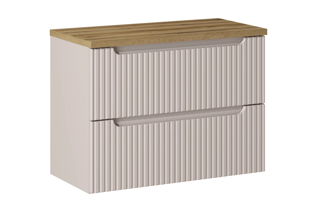 Set mobili bagno 80 cm con piano Nova Cashmere 80 x 1401 x 40 cm