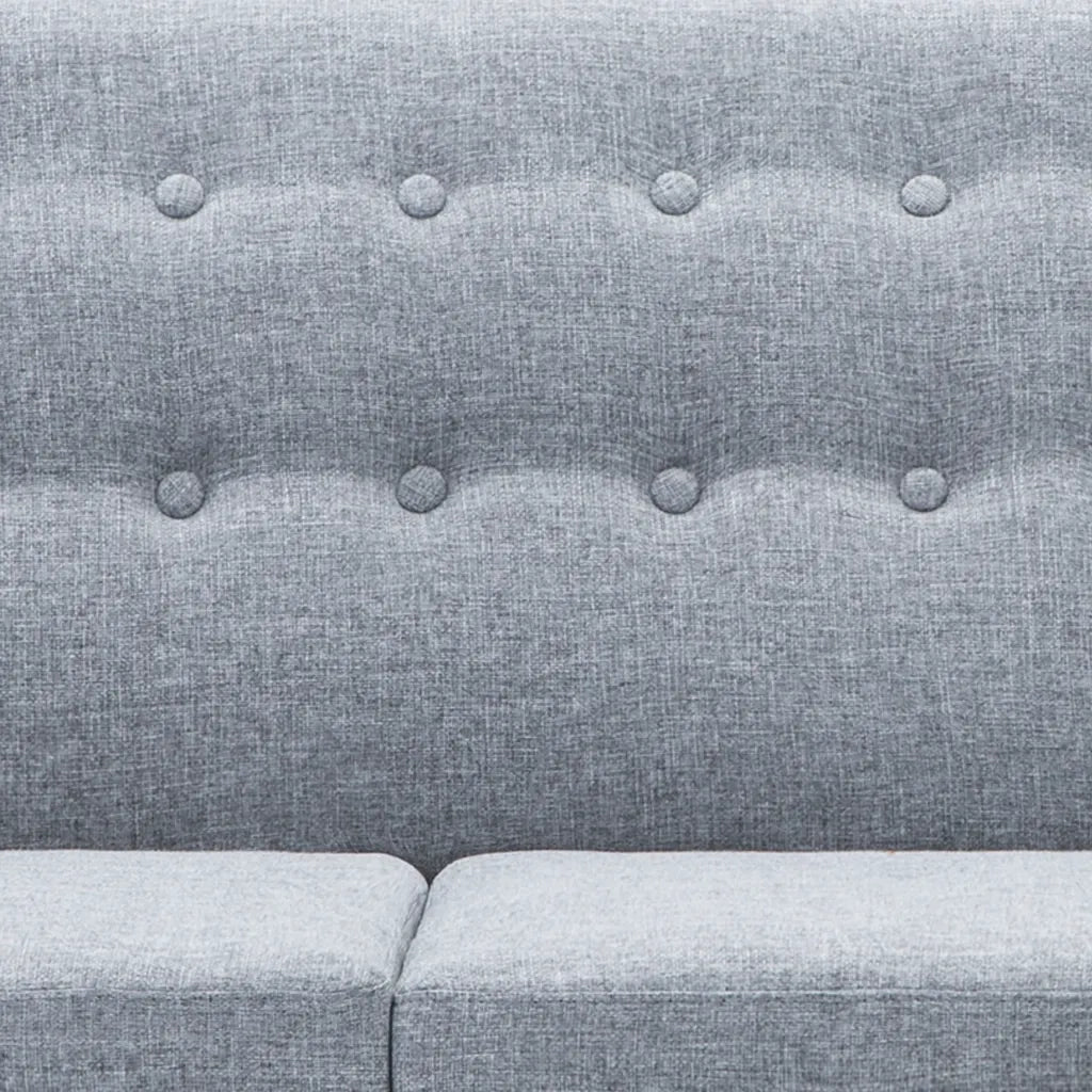 Divano a L Rivestito in Tessuto 171,5x138x81,5 cm Grigio Chiaro 247024