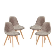 SEDIE 4 PZ DA ARREDO LIGHT GREY CON STRUTTURA IN LEGNO E SEDUTA MORBIDA