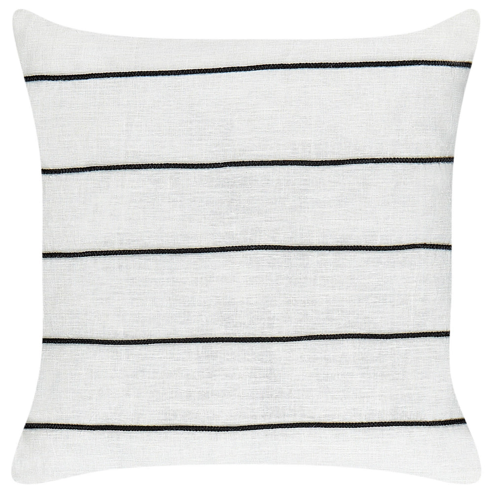 Set di 2 cuscini in lino e cotone con motivo a righe Bianco e nero 50 x 50 cm accessori salotto