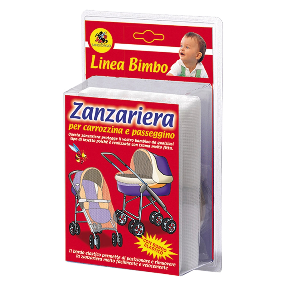ZANZARIERA IN POLIESTERE PER CARROZZINA cm 150 x 130 - col. bianco  - SANGIORGIO