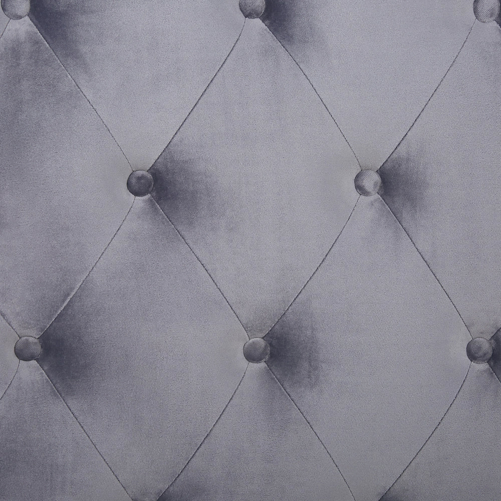 Letto matrimoniale in velluto grigio 180 x 200 cm design moderno