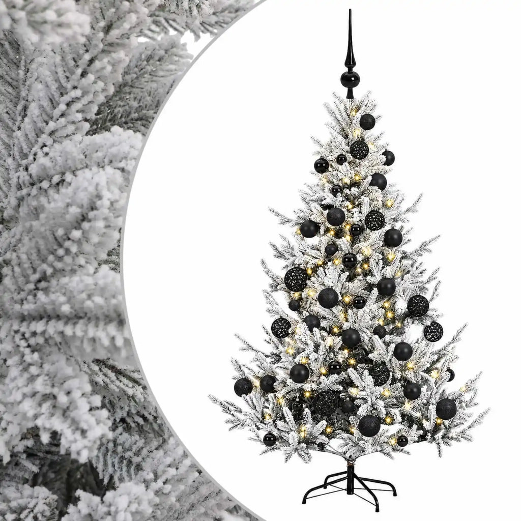 Albero di Natale artificiale con palline 120 cm 150 LED 3465591