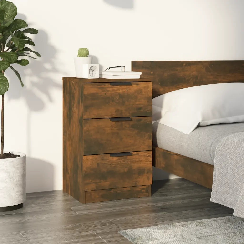 Comodino | Armadio da Notte | Mobiletto da notte Rovere Fumo 40x36x65 cm