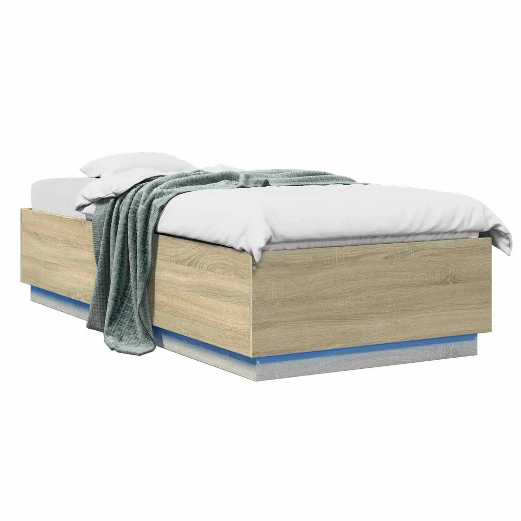 Letto con LED Rovere Sonoma 80 x 200 cm Legno ingegnerizzato 3429566