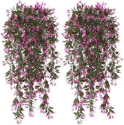 4 pezzi di piante artificiali, fiori pendenti viola, piante artificiali da appendere, come vere piante artificiali, esterne, piante artificiali, fiori pendenti, piante di edera per casa, giardino, balcone, ufficio