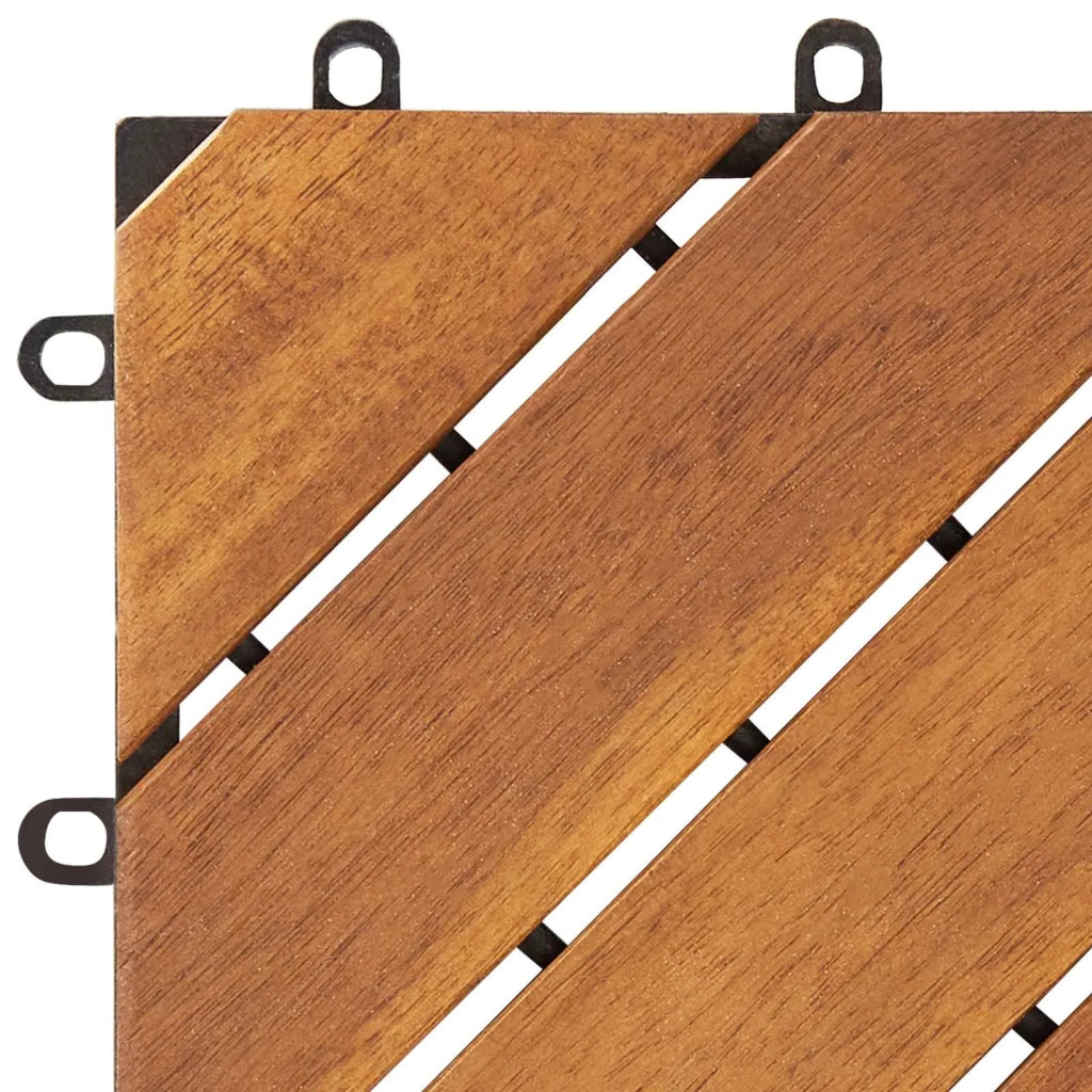 Piastrella per Decking 10 pz Marrone 30 x 30 cm CFW1752509