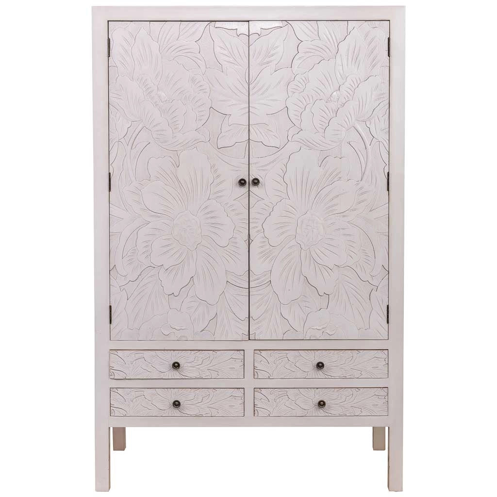 Armadio in legno con 4 cassetti e 2 porte 100x45x160