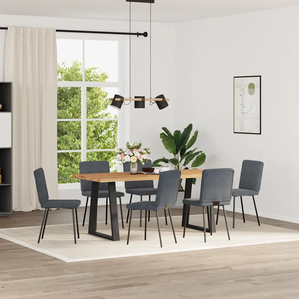 Sedie da Pranzo 6 pz Grigio Scuro in Velluto 3315557