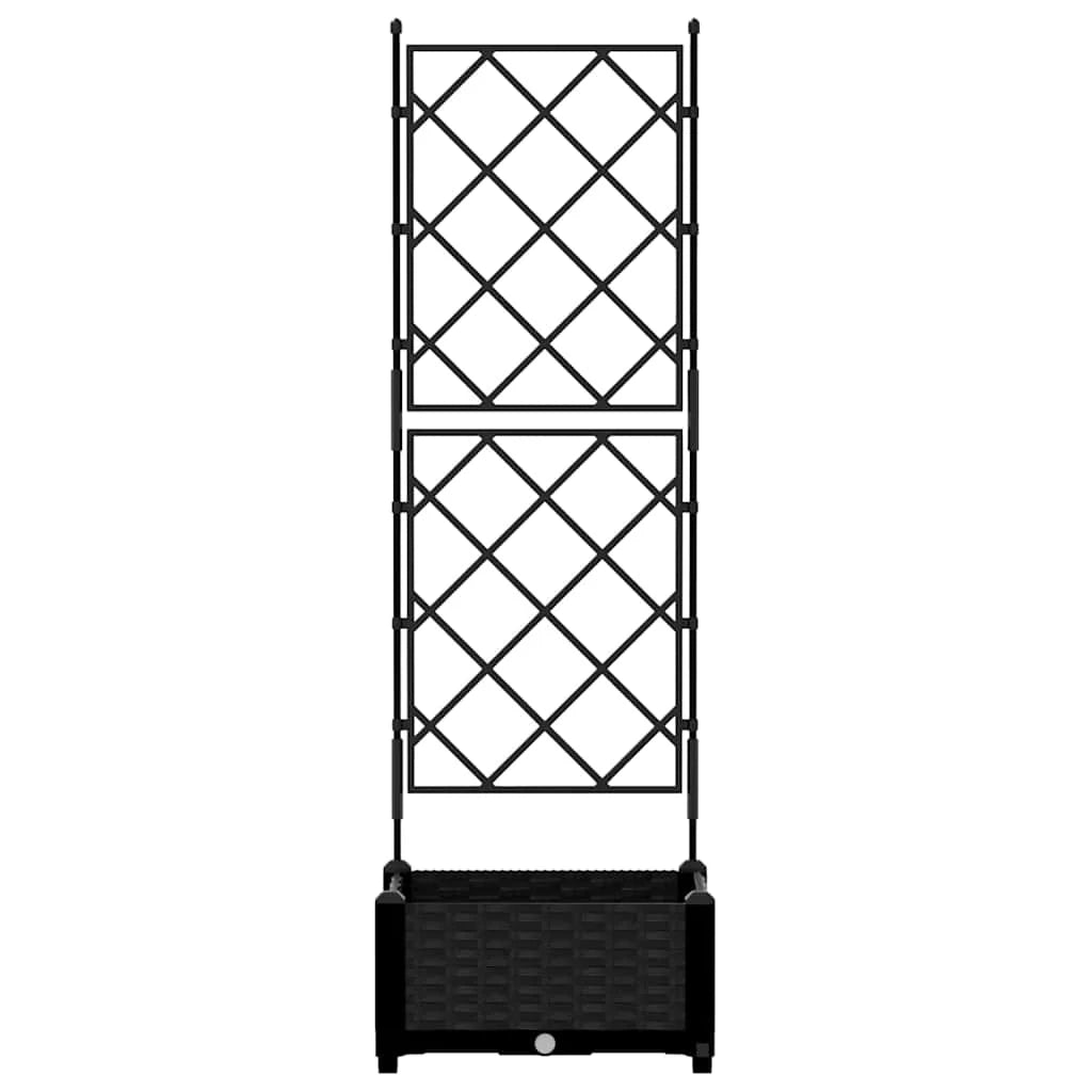 Fioriera moderna da giardino per esterni 40 x 40 x 125,5 cm resistente design elegante acciaio nero 02_0058533
