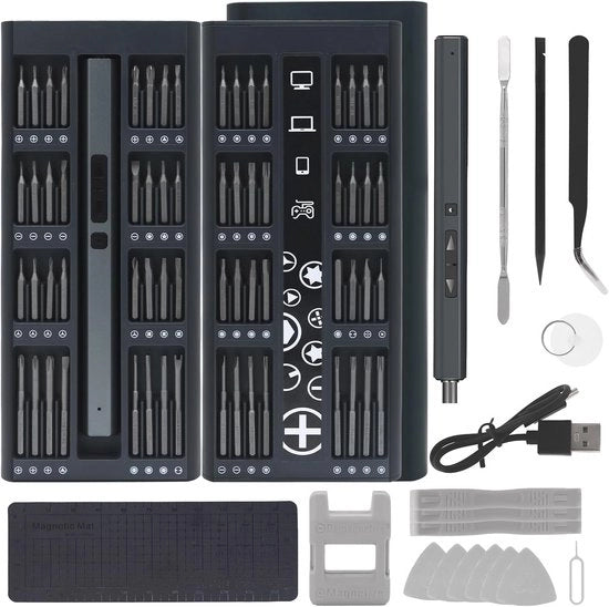 Mini Schroevendraaier Precisie 82-in-1 Oplaadbaar con 64 Bit Magnetici per Riparazioni