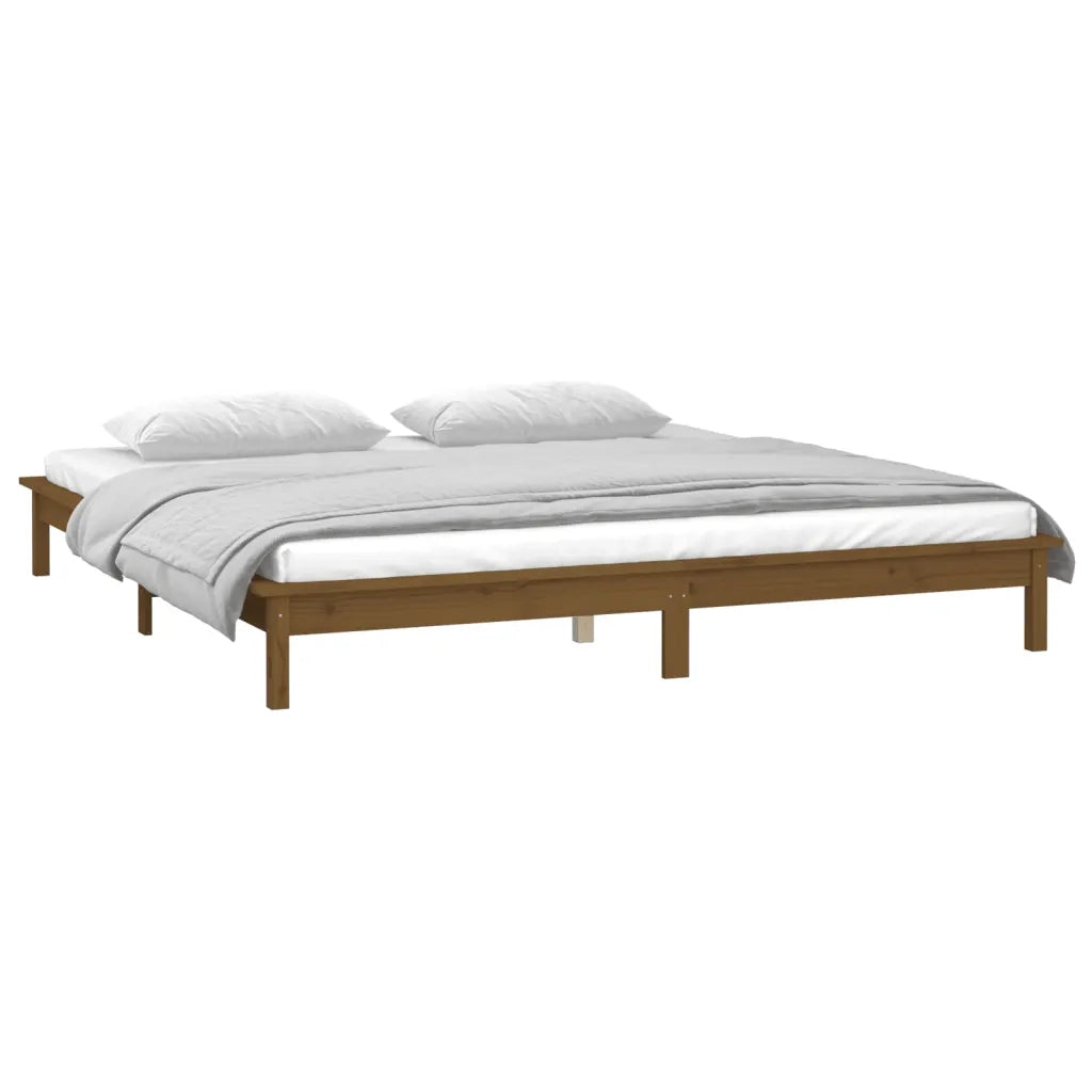 Giroletto con LED senza Materasso Ambra 140x200 Legno Massello 820609