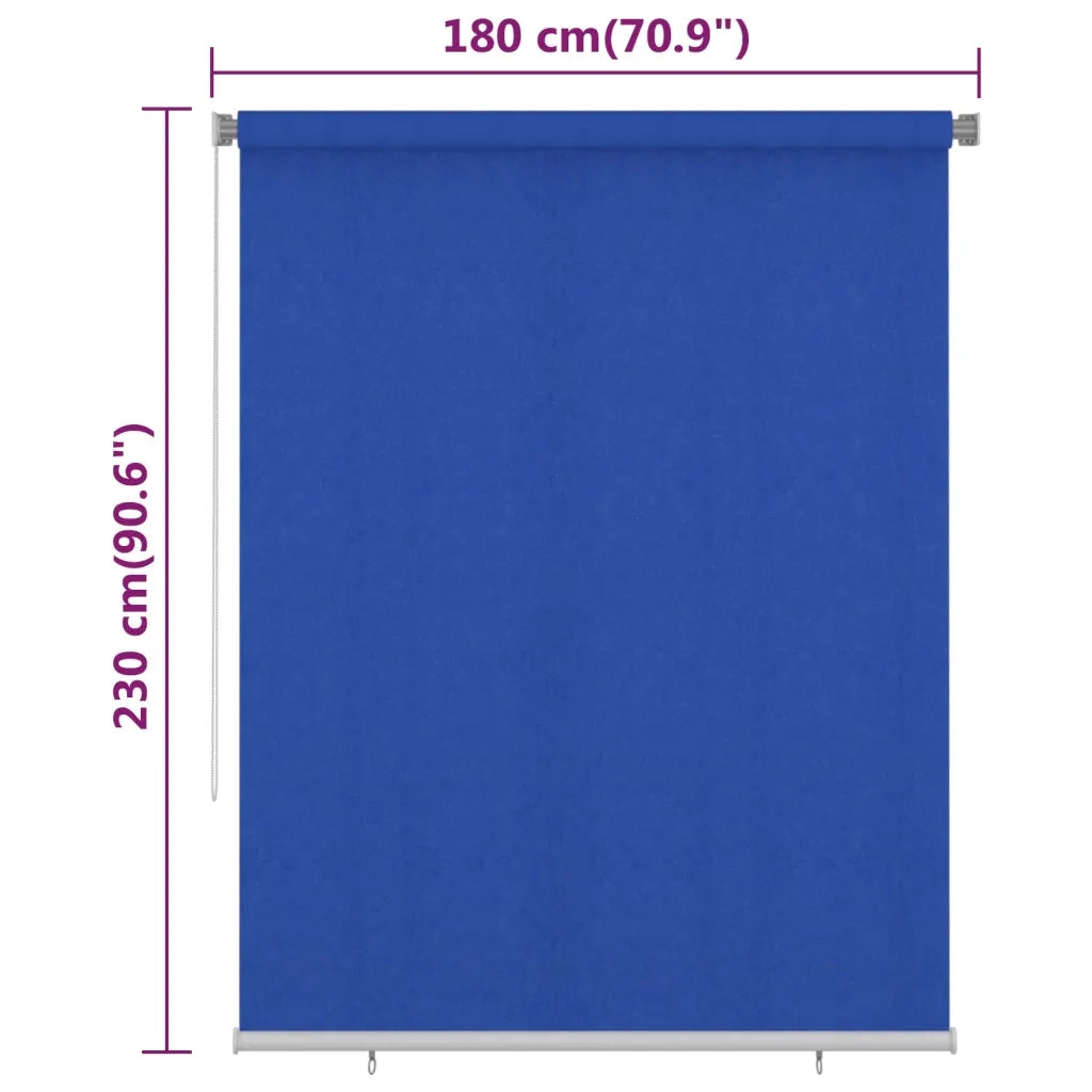 Tenda a Rullo per Esterni 180x230 cm Blu HDPE 312854