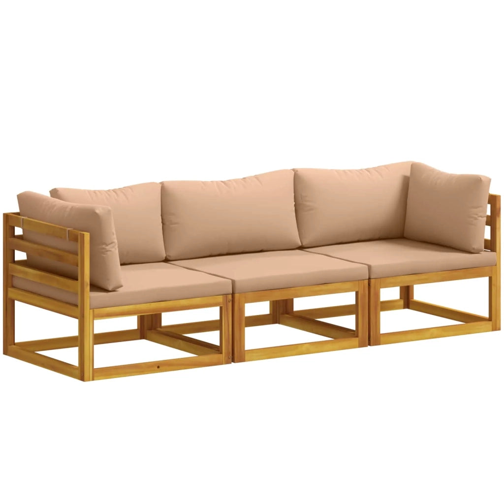 Set di divani 3 pz Naturale Legno di Acacia Massello 3417283
